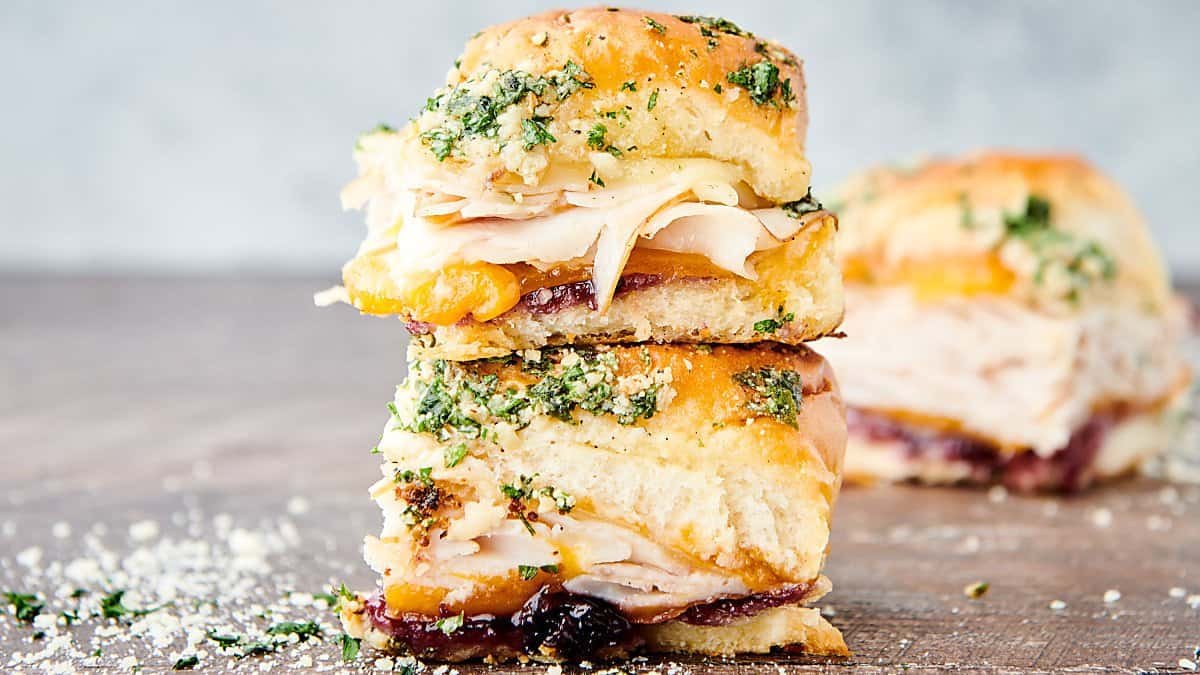 Turkey Sliders with swiss cheese